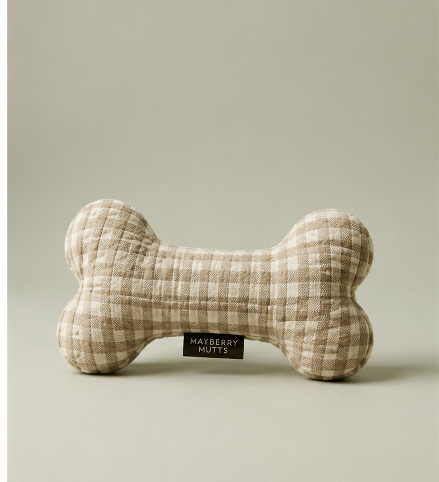 Mayberry Mutts gingham bone plush toy