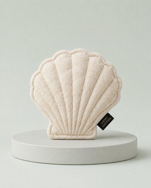 Quilted seashell plush dog toy