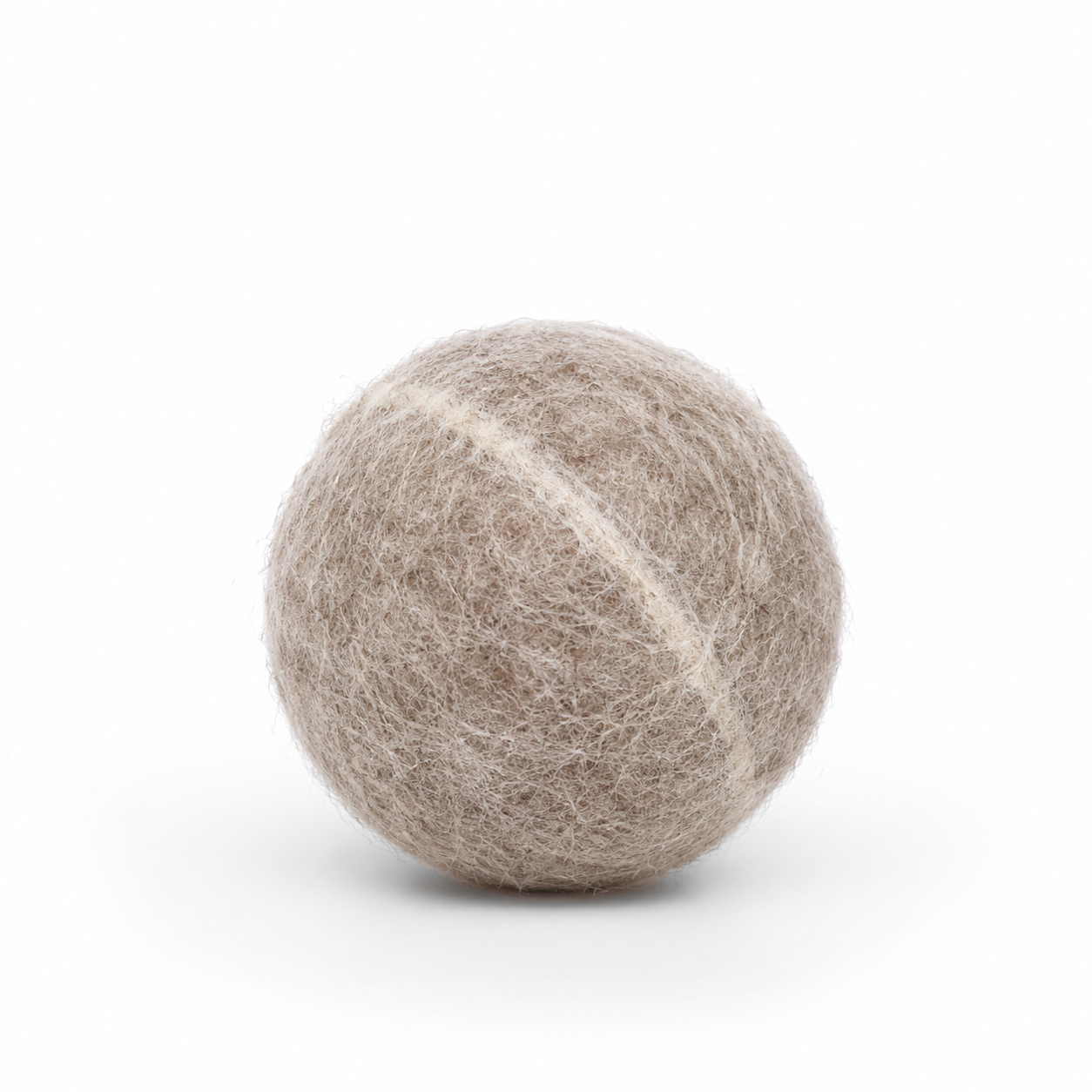 The Mayberry Wool Fetch Ball - oatmeal felted wool ball, close up