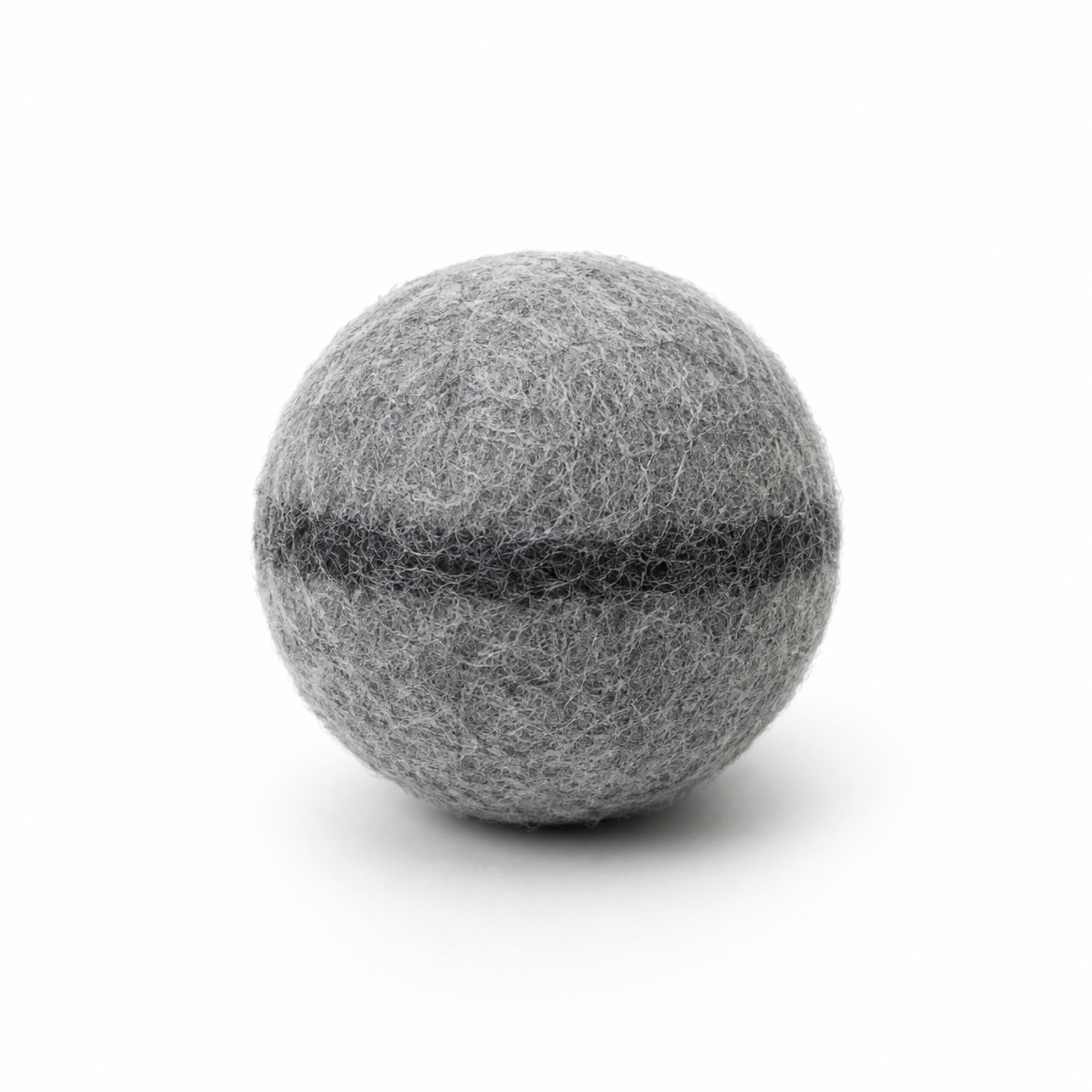 The Mayberry Wool Fetch Ball - stone grey felted wool ball, close up